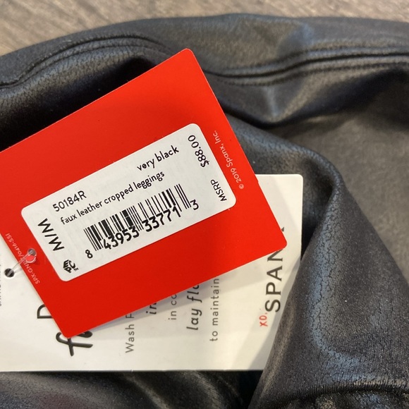 Spanx Black Faux Leather Leggings Size Medium - Picture 4 of 4